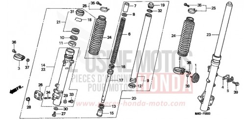FOURCHETTE AVANT NX650W de 1998